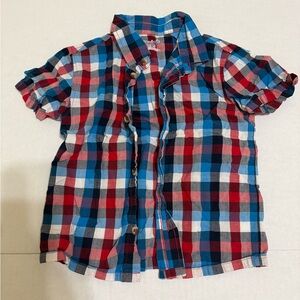 Garanimals Plaid Short-Sleeve Button-Down Shirt - Red, Blue & White